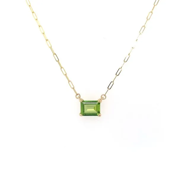 Peridot Paperclip Necklace Hingham Jewelers Hingham, MA