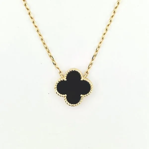 Black Onyx Clover Necklace Hingham Jewelers Hingham, MA