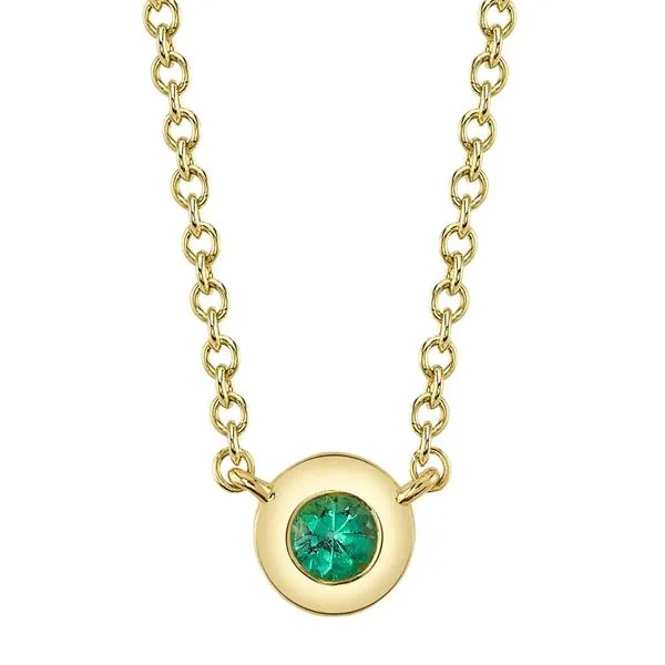 Petite Emerald Bezel Necklace Hingham Jewelers Hingham, MA