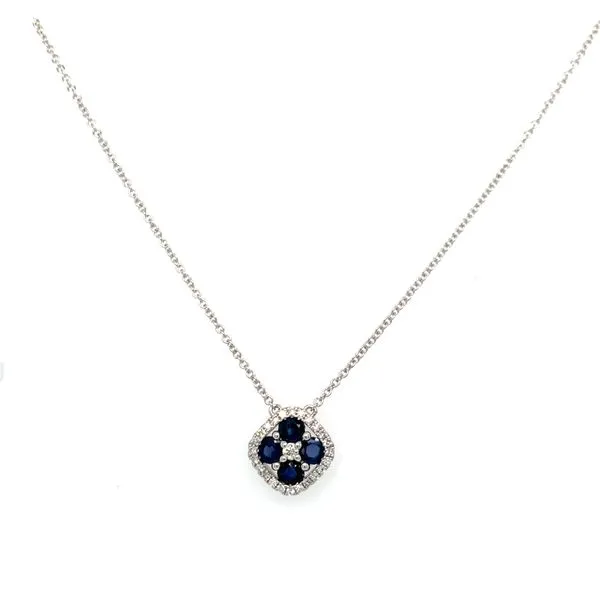 Sapphire and Diamond Pendant Necklace Hingham Jewelers Hingham, MA