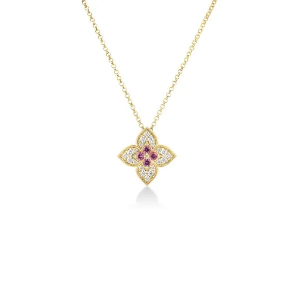 Venetian Princess Rubellite and Diamond Pendant Necklace