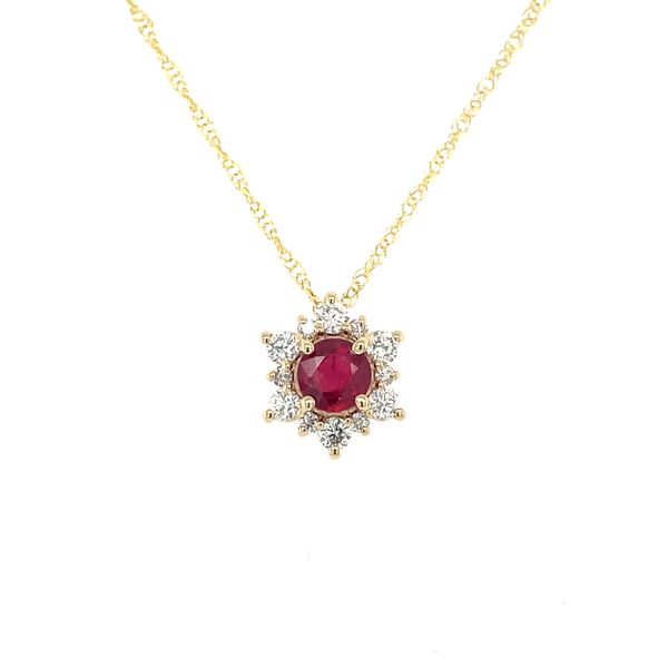 Estate Ruby and Diamond Pendant Necklace Hingham Jewelers Hingham, MA