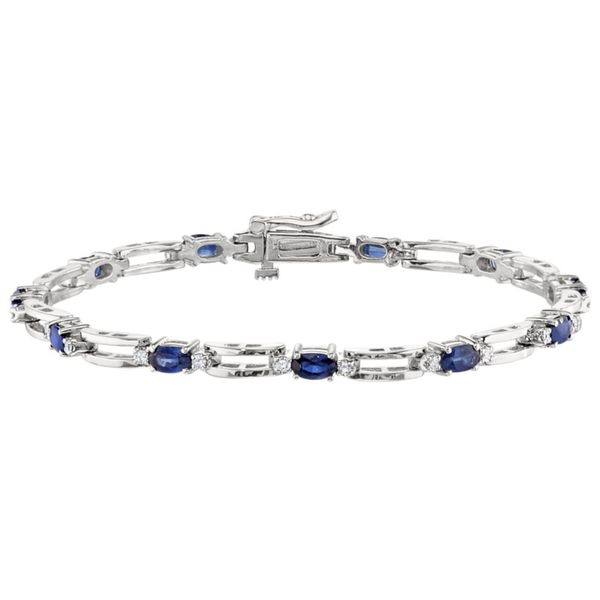 Sapphire and Diamond Line Bracelet Hingham Jewelers Hingham, MA