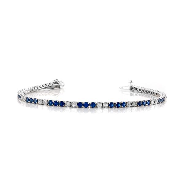 Sapphire and Diamond Line Bracelet Hingham Jewelers Hingham, MA