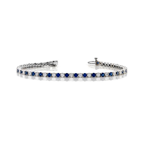 Sapphire and Diamond Tennis Bracelet Hingham Jewelers Hingham, MA