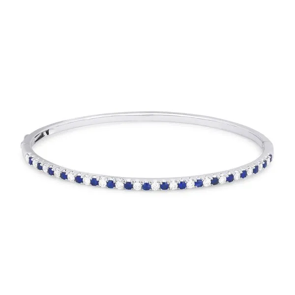 Sapphire and Diamond Bangle Bracelet Hingham Jewelers Hingham, MA