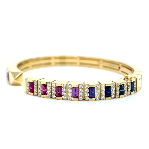 Obelisco Multi-Color Sapphire Bangle Bracelet Image 3 Hingham Jewelers Hingham, MA