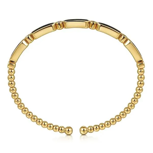 Diamond and Onyx Beaded Bangle Bracelet Image 2 Hingham Jewelers Hingham, MA