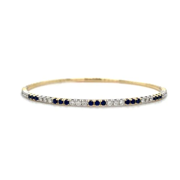 Sapphire and Diamond Flexible Bangle Bracelet