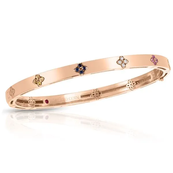 Multicolor Sapphire and Diamond Venetian Princess Bangle Bracelet Hingham Jewelers Hingham, MA