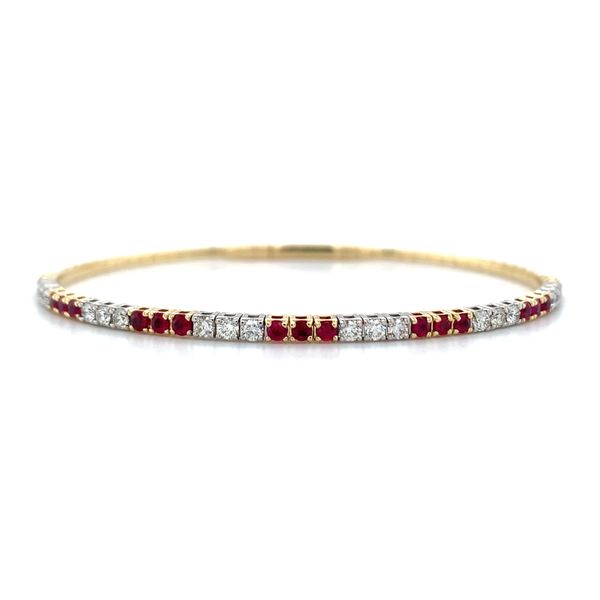 Ruby and Diamond Flexible Bangle Bracelet Hingham Jewelers Hingham, MA