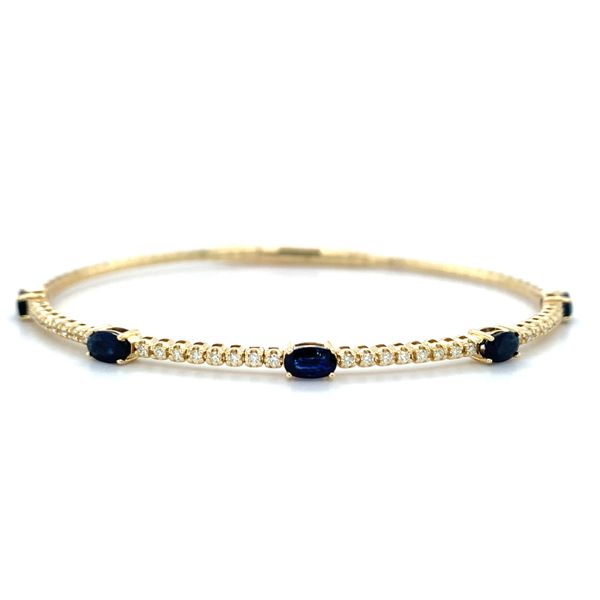 Sapphire and Diamond Flexible Bangle Bracelet Hingham Jewelers Hingham, MA