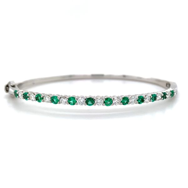 Emerald and Diamond Bangle Bracelet Hingham Jewelers Hingham, MA