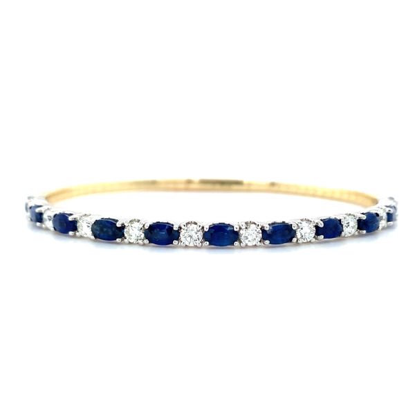 Sapphire and Diamond Flexible Bangle Bracelet Hingham Jewelers Hingham, MA