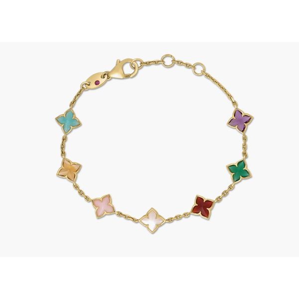 Venetian Princess Carnival Mixed Gemstones Flower Station Bracelet Hingham Jewelers Hingham, MA