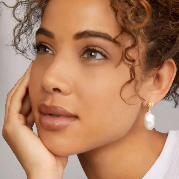 Luna Baroque Pearl Drop Earrings Image 2 Hingham Jewelers Hingham, MA