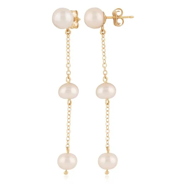 Pearl Chain Drop Earrings Hingham Jewelers Hingham, MA