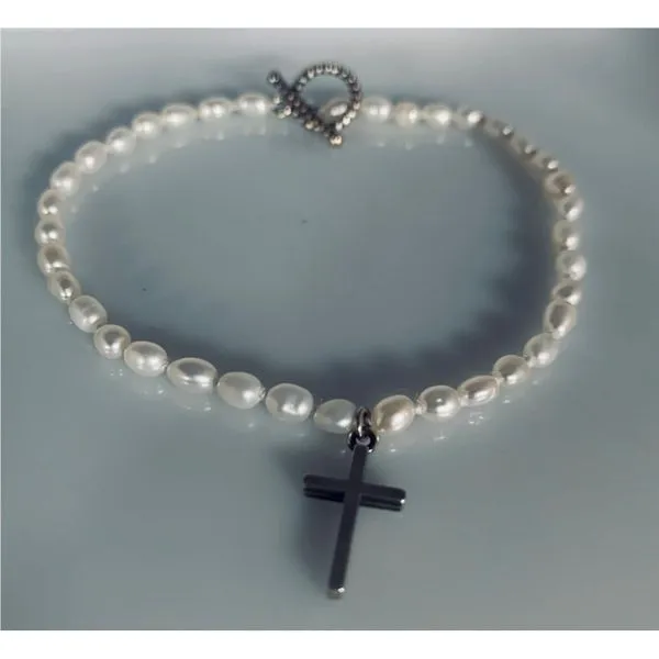 Sterling Cross Pearl Bracelet Hingham Jewelers Hingham, MA