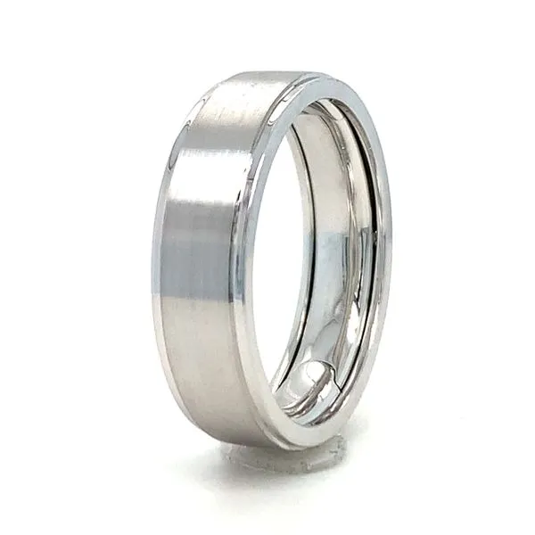 Expandable Satin Finish Center Wedding Band