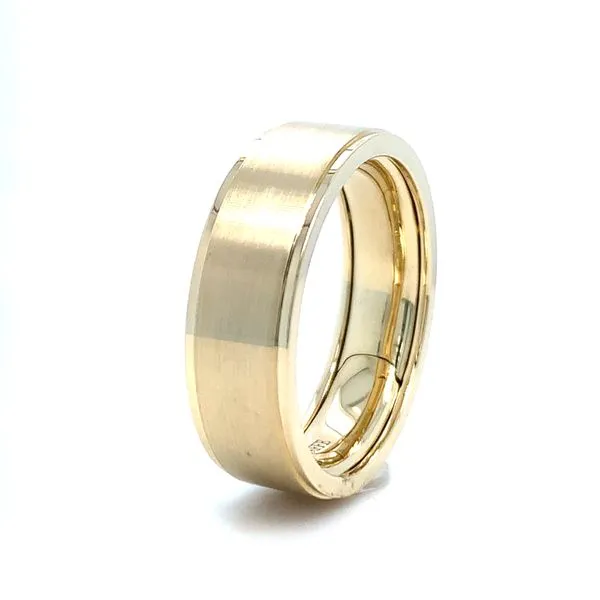 Expandable Satin Finish Center Wedding Band