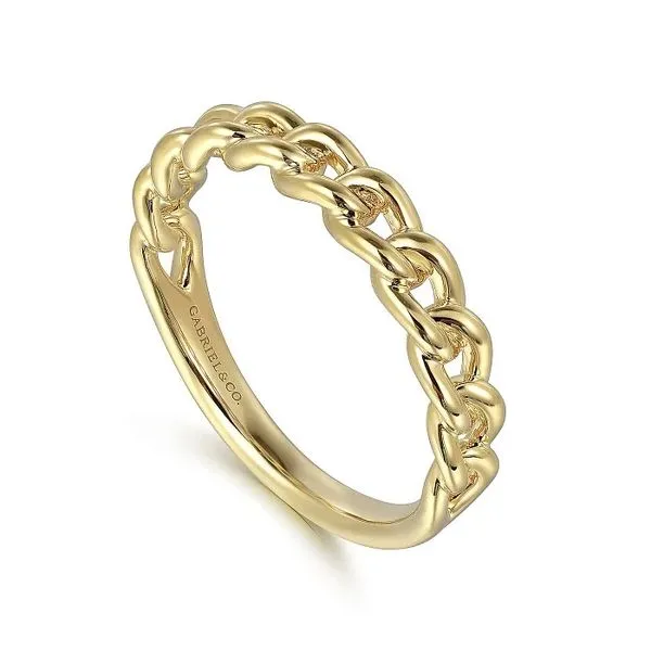 Cuban Link Stacking Ring Image 2 Hingham Jewelers Hingham, MA