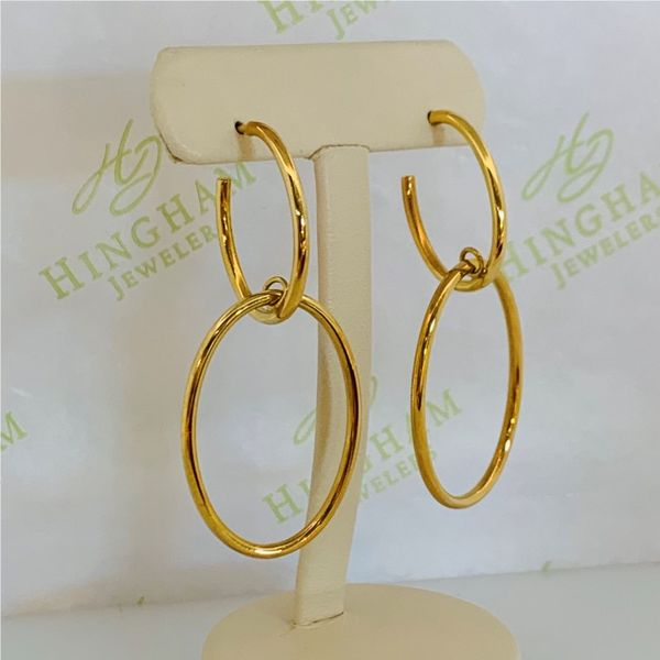 Oval Drop Hoop Earrings Hingham Jewelers Hingham, MA