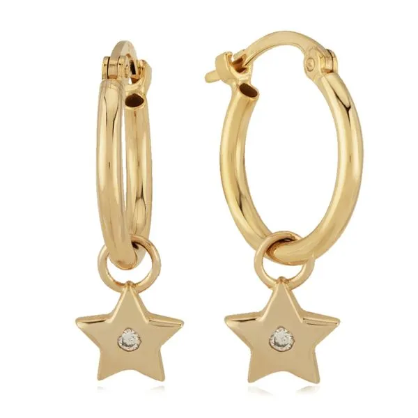 Star Charm Hoop Earrings Hingham Jewelers Hingham, MA