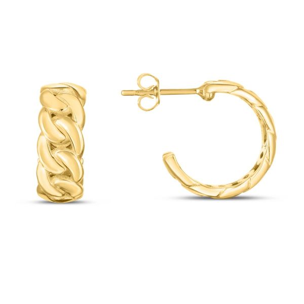 Curb Link Hoop Earrings Hingham Jewelers Hingham, MA