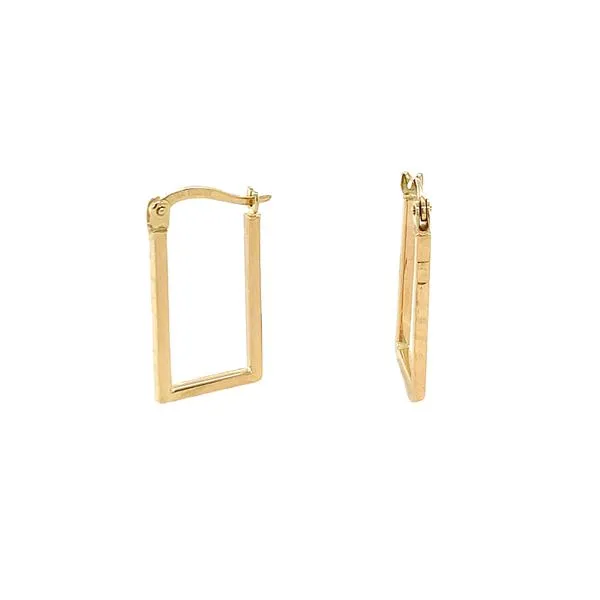 Rectangular Textured Hoop Earrings Hingham Jewelers Hingham, MA