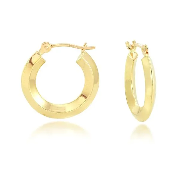Knife Edge Huggie Hoop Earrings Hingham Jewelers Hingham, MA