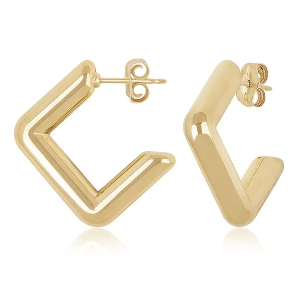 Square J Hoop Earrings Hingham Jewelers Hingham, MA