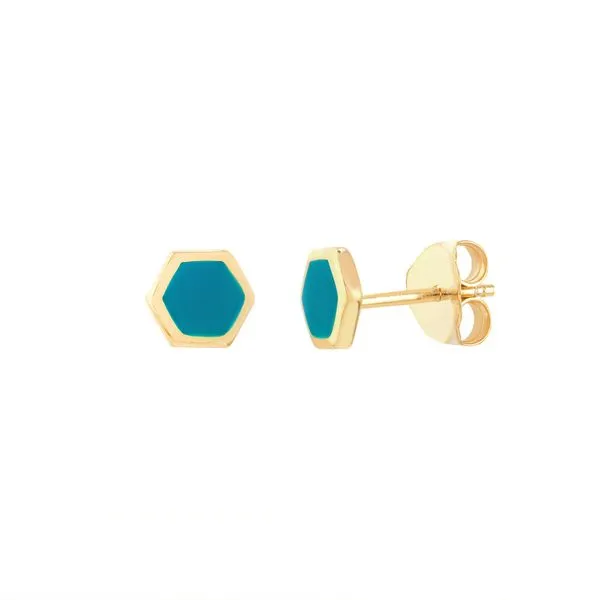 Enamel Hexagon Stud Earrings Hingham Jewelers Hingham, MA