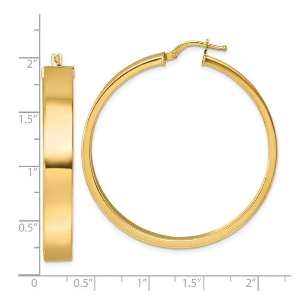 Flat Hoop Earrings Image 2 Hingham Jewelers Hingham, MA