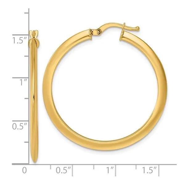 Knife Edge Hoop Earrings Image 2 Hingham Jewelers Hingham, MA