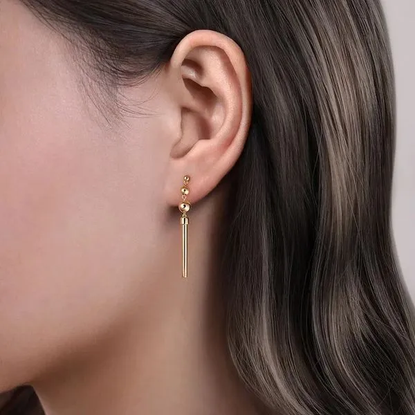 Bead and Tube Drop Dangle Earrings Image 2 Hingham Jewelers Hingham, MA