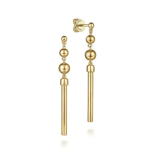 Bead and Tube Drop Dangle Earrings Hingham Jewelers Hingham, MA