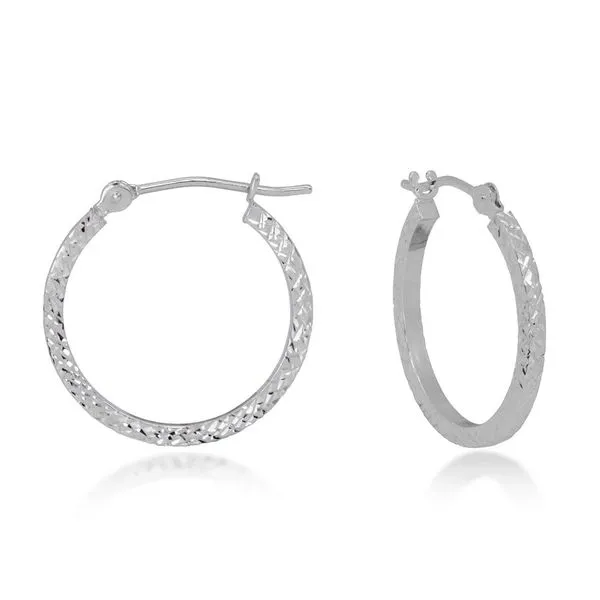 Diamond Cut Hoop Earrings Hingham Jewelers Hingham, MA
