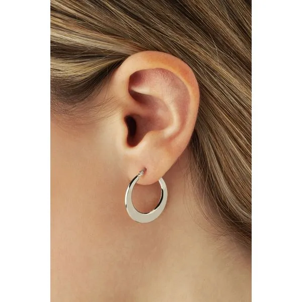 Flat Hoop Earrings Image 2 Hingham Jewelers Hingham, MA