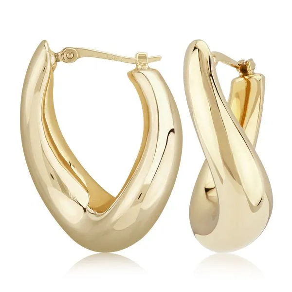 Twisted Oval Statement Hoop Earrings Hingham Jewelers Hingham, MA