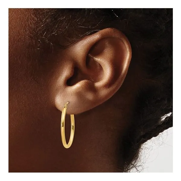 Oval Hoop Earrings Image 2 Hingham Jewelers Hingham, MA