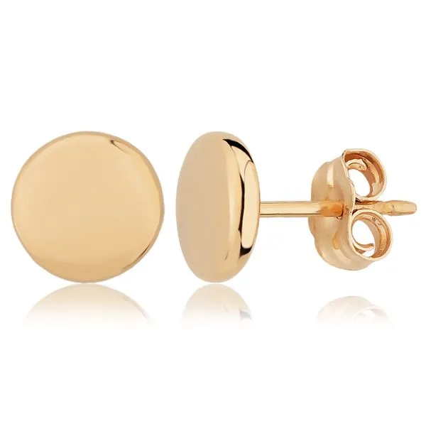 Flat Round Stud Earrings