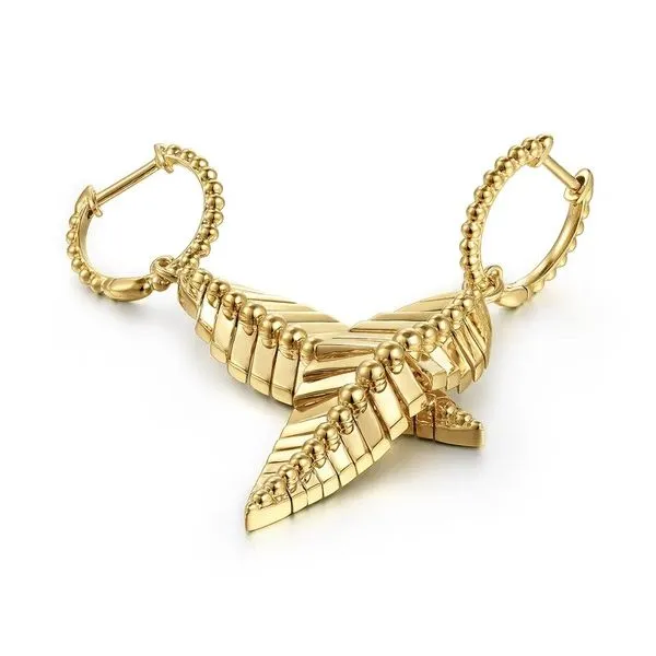 Leaf Drop Dangle Earrings Image 2 Hingham Jewelers Hingham, MA