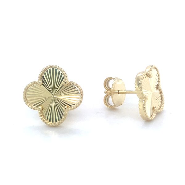 Fluted Clover Stud Earrings Hingham Jewelers Hingham, MA