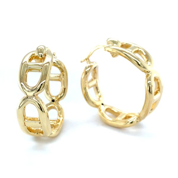 Anchor Link Hoop Earrings Hingham Jewelers Hingham, MA