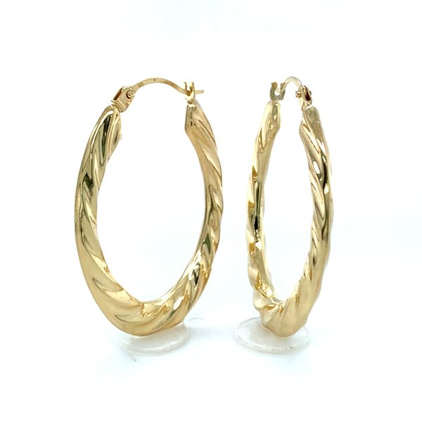 Twisted Oval Hoop Earrings Hingham Jewelers Hingham, MA