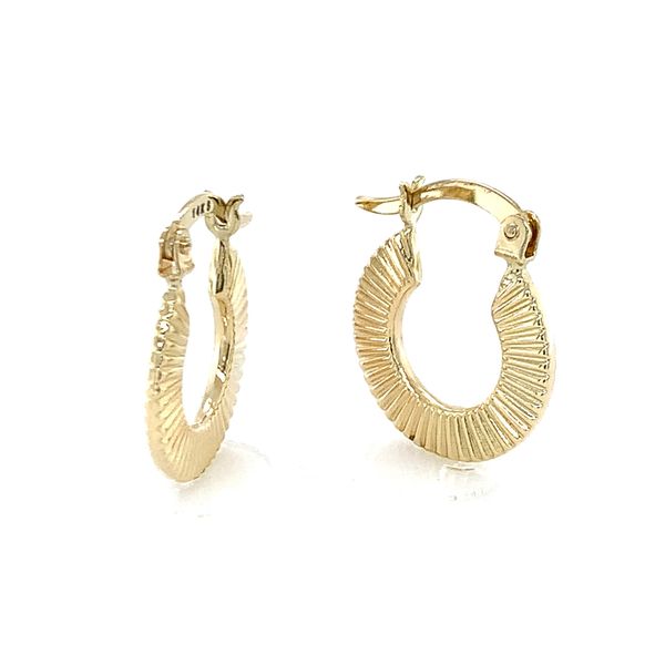 Ribbed Hoop Earrings Hingham Jewelers Hingham, MA