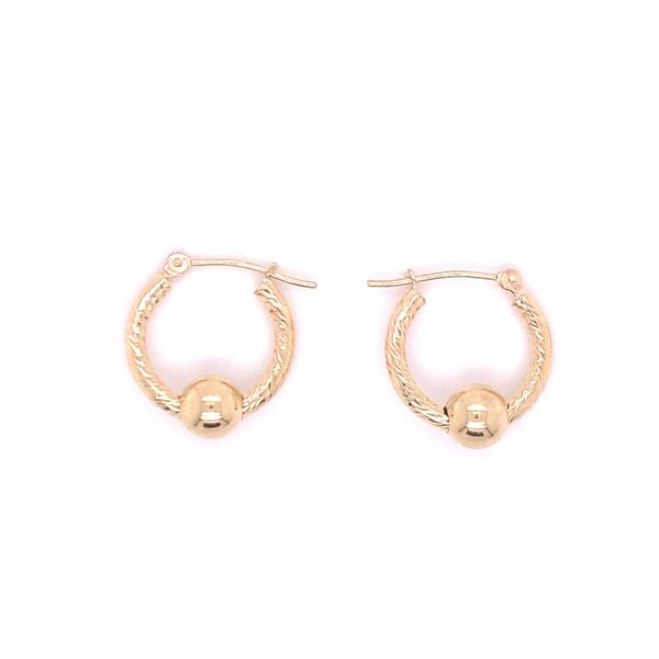 Twisted Hoops with Polished Beads Hingham Jewelers Hingham, MA