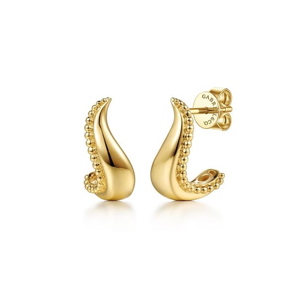 Curved J Hoop Earrings Hingham Jewelers Hingham, MA