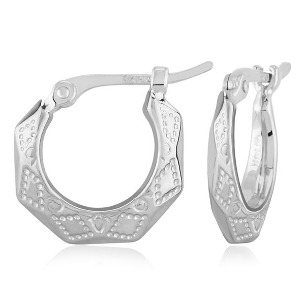Embossed Huggie Hoop Earrings Hingham Jewelers Hingham, MA