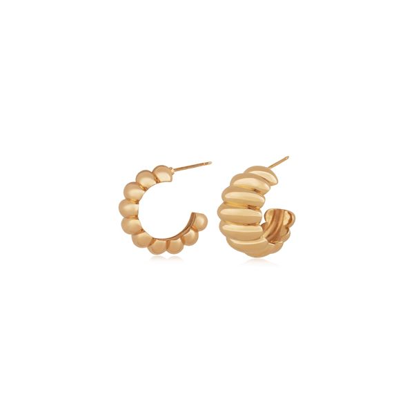 Shrimp Shell J-Hoop Earrings Hingham Jewelers Hingham, MA